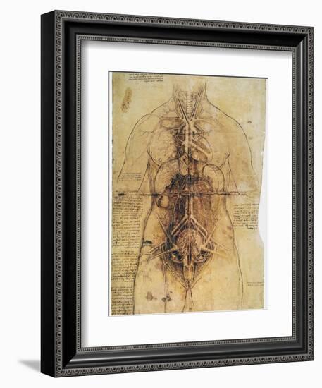 Leonardo: Anatomy, C1510-Leonardo da Vinci-Framed Giclee Print