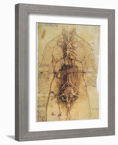 Leonardo: Anatomy, C1510-Leonardo da Vinci-Framed Giclee Print