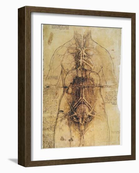 Leonardo: Anatomy, C1510-Leonardo da Vinci-Framed Giclee Print