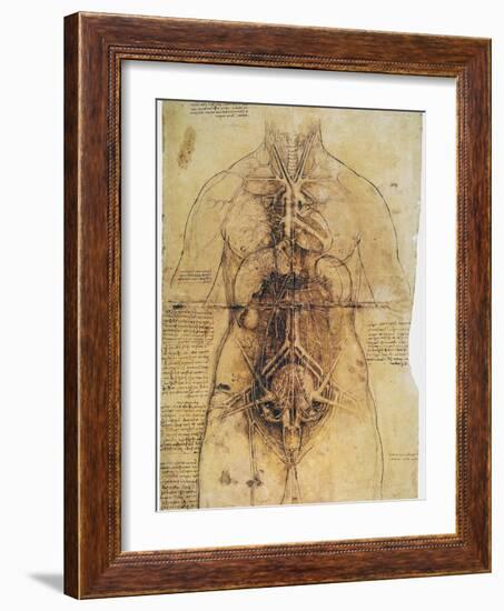 Leonardo: Anatomy, C1510-Leonardo da Vinci-Framed Giclee Print