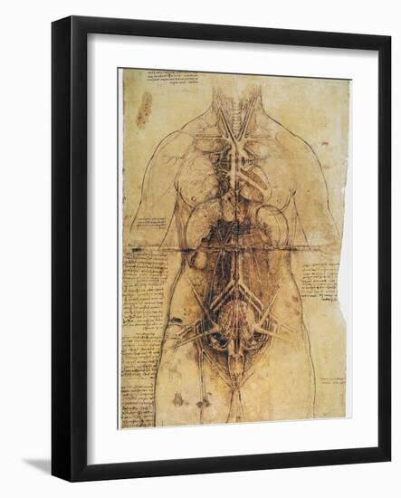 Leonardo: Anatomy, C1510-Leonardo da Vinci-Framed Giclee Print