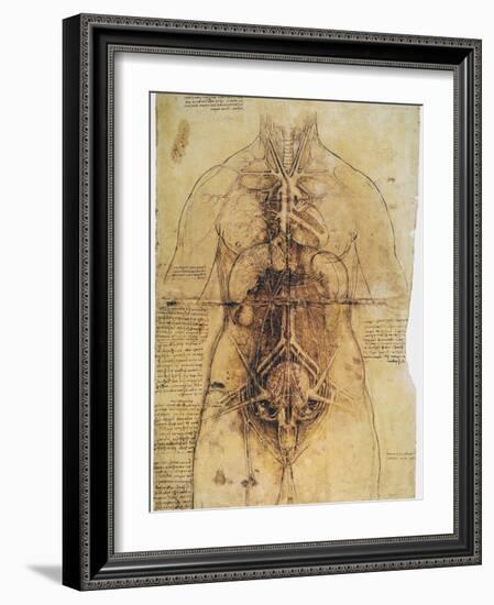 Leonardo: Anatomy, C1510-Leonardo da Vinci-Framed Giclee Print