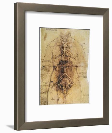 Leonardo: Anatomy, C1510-Leonardo da Vinci-Framed Premium Giclee Print