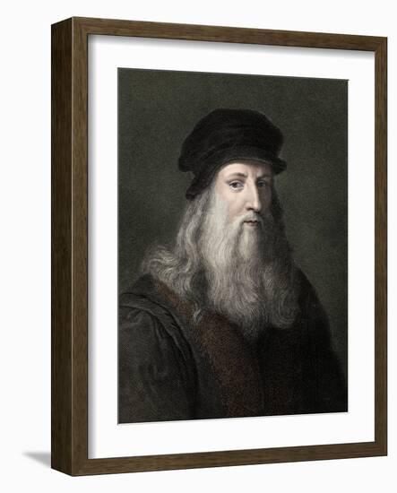 Leonardo Da Vinci (1452-1519), 19Th Century (Engraving)-Unknown Artist-Framed Giclee Print