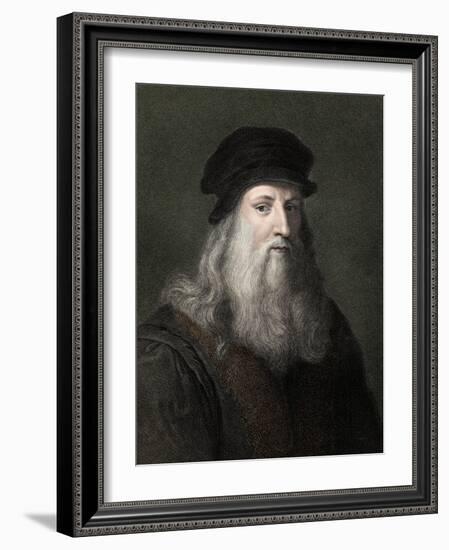 Leonardo Da Vinci (1452-1519), 19Th Century (Engraving)-Unknown Artist-Framed Giclee Print