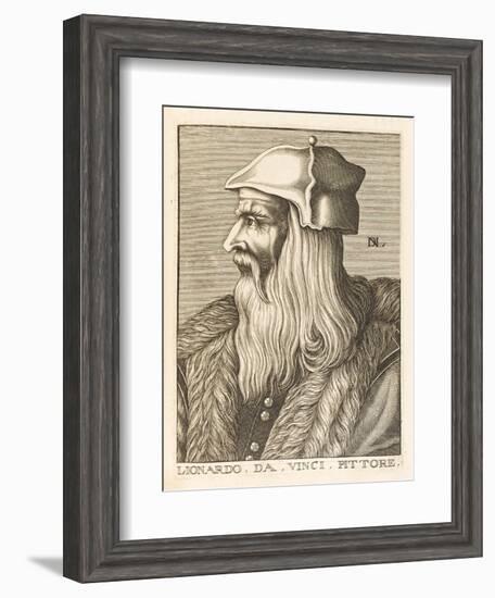 Leonardo Da Vinci Italian Painter Sculptor Architect Engineer and Scientist-Nicolas de Larmessin-Framed Art Print