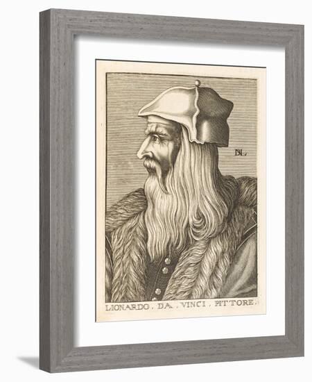 Leonardo Da Vinci Italian Painter Sculptor Architect Engineer and Scientist-Nicolas de Larmessin-Framed Art Print