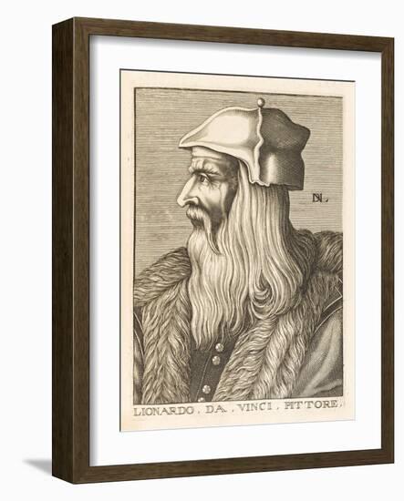 Leonardo Da Vinci Italian Painter Sculptor Architect Engineer and Scientist-Nicolas de Larmessin-Framed Art Print