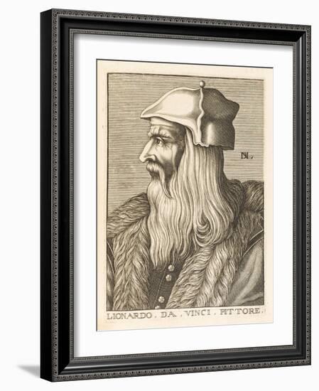 Leonardo Da Vinci Italian Painter Sculptor Architect Engineer and Scientist-Nicolas de Larmessin-Framed Art Print