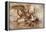 Leonardo Da Vinci (Leonardo Da Vinci) (1452 - 1519): Fight between a Lion and a Dragon, GDSU 435 E-Leonardo Da Vinci-Framed Premier Image Canvas