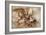 Leonardo Da Vinci (Leonardo Da Vinci) (1452 - 1519): Fight between a Lion and a Dragon, GDSU 435 E-Leonardo Da Vinci-Framed Giclee Print