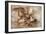 Leonardo Da Vinci (Leonardo Da Vinci) (1452 - 1519): Fight between a Lion and a Dragon, GDSU 435 E-Leonardo Da Vinci-Framed Giclee Print