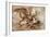 Leonardo Da Vinci (Leonardo Da Vinci) (1452 - 1519): Fight between a Lion and a Dragon, GDSU 435 E-Leonardo Da Vinci-Framed Giclee Print