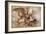 Leonardo Da Vinci (Leonardo Da Vinci) (1452 - 1519): Fight between a Lion and a Dragon, GDSU 435 E-Leonardo Da Vinci-Framed Giclee Print