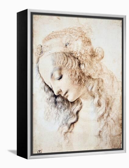 Leonardo Da Vinci (Leonardo Da Vinci) (1452 - 1519): Portrait of a Girl with Closed Eyes and Head D-Leonardo Da Vinci-Framed Premier Image Canvas