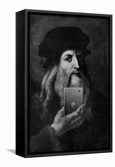 Leonardo Da Vinci Selfie Portrait-null-Framed Stretched Canvas