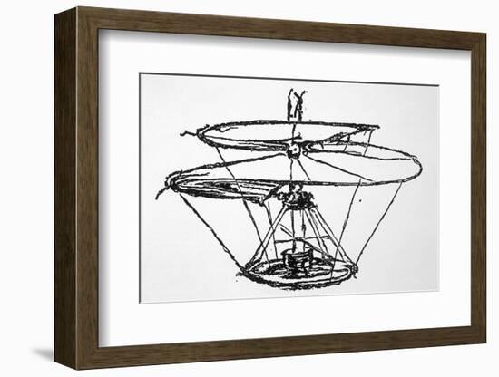 Leonardo Da Vinci Sketch of a Flying Machine-null-Framed Photographic Print