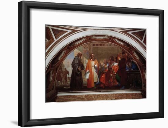 Leonardo Da Vinci With Luca Pacioli and Ludovico Sforza-Nicola Cianfanelli-Framed Giclee Print