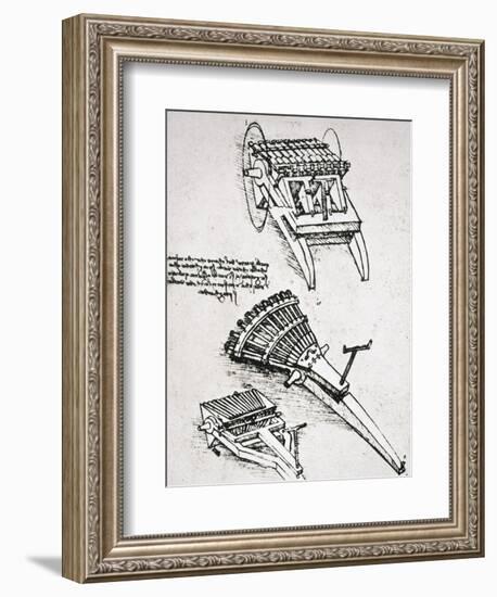 Leonardo: Gun-Leonardo da Vinci-Framed Giclee Print