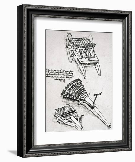 Leonardo: Gun-Leonardo da Vinci-Framed Giclee Print