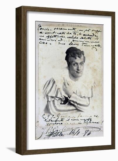 Leone Fumagalli, Italian Baritone, in Role of Tonio of I Pagliacci, 1892-Ruggero Leoncavallo-Framed Giclee Print