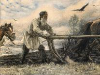 Lev Tolstoy at the Plough, 1903-Leonid Osipovich Pasternak-Giclee Print