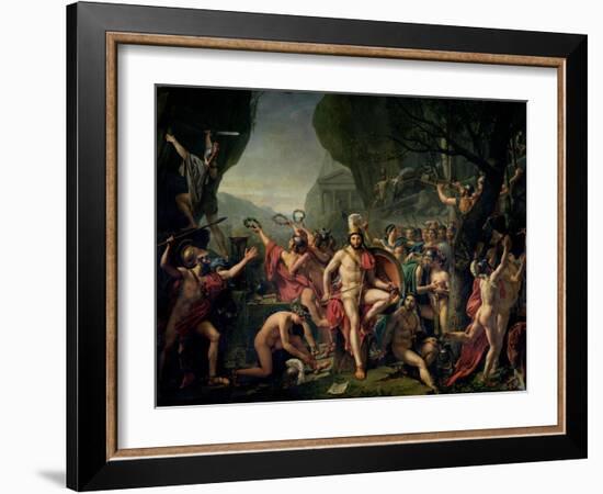 Leonidas at Thermopylae, 480 BC, 1814-Jacques-Louis David-Framed Giclee Print
