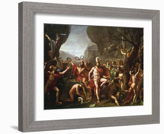 Leonidas at Thermopylae, 5th Century BC-Jacques-Louis David-Framed Giclee Print