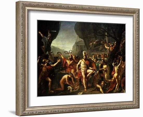 Léonidas Aux Thermopyles (Leonidas, King of Sparta, at Thermopylae)-Jacques-Louis David-Framed Giclee Print