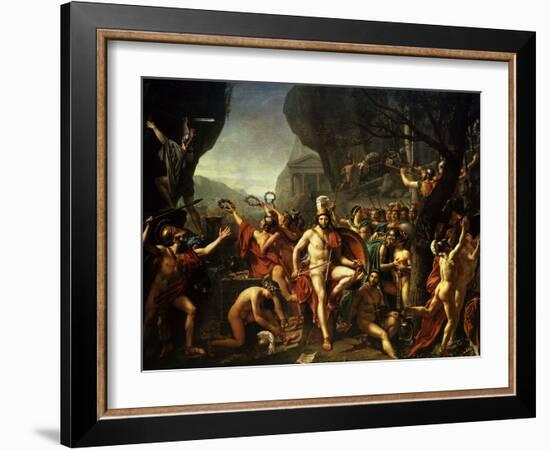 Léonidas Aux Thermopyles (Leonidas, King of Sparta, at Thermopylae)-Jacques-Louis David-Framed Giclee Print