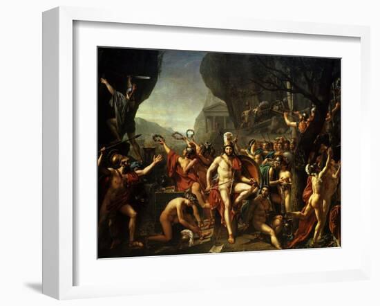 Léonidas Aux Thermopyles (Leonidas, King of Sparta, at Thermopylae)-Jacques-Louis David-Framed Giclee Print