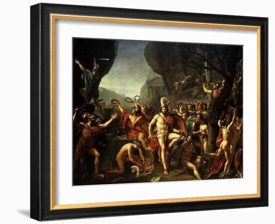 Léonidas Aux Thermopyles (Leonidas, King of Sparta, at Thermopylae)-Jacques-Louis David-Framed Giclee Print