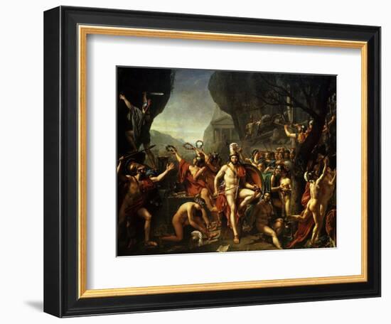 Léonidas Aux Thermopyles (Leonidas, King of Sparta, at Thermopylae)-Jacques-Louis David-Framed Giclee Print