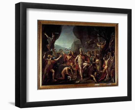 Leonidas to Thermopyls Episode of the Battle of the Thermopyls in 480 Bc, 1814 (Oil on Canvas)-Jacques Louis David-Framed Giclee Print