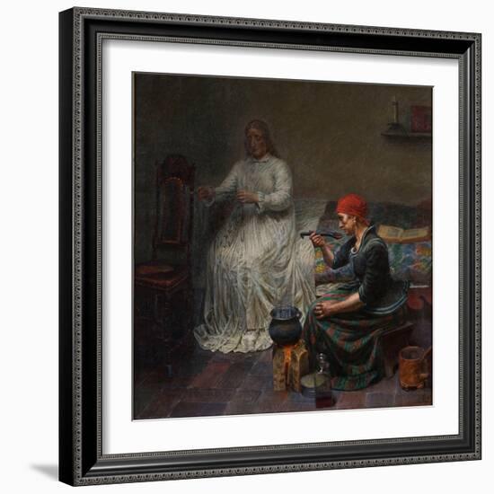 Leonora Christina in the Blue Tower, Cooking Porridge-Kristian Zahrtmann-Framed Giclee Print