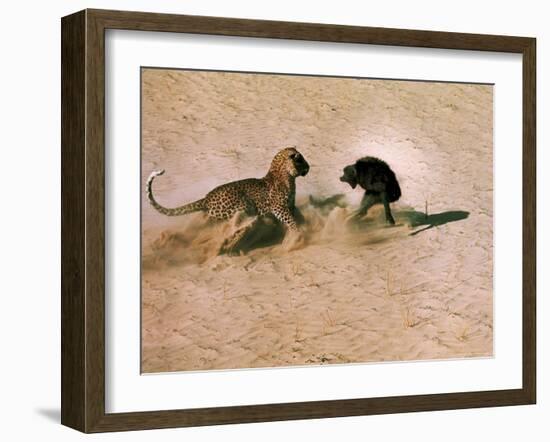 Leopard About to Kill a Terrified Baboon-John Dominis-Framed Photographic Print