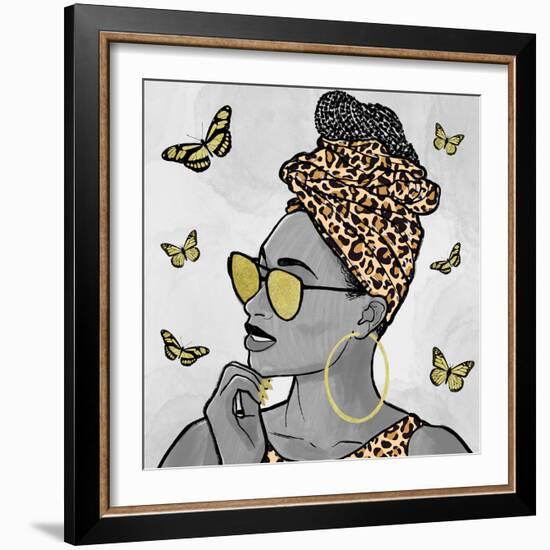 Leopard And Butterfly Fashion-Marcus Prime-Framed Art Print