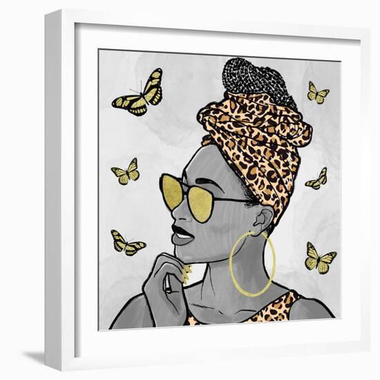 Leopard And Butterfly Fashion-Marcus Prime-Framed Art Print