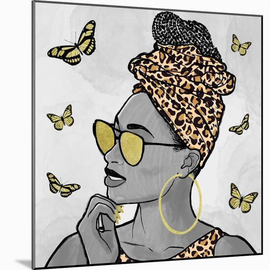 Leopard And Butterfly Fashion-Marcus Prime-Mounted Art Print