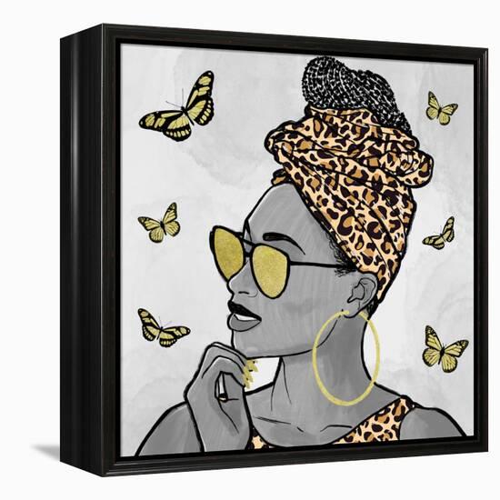 Leopard And Butterfly Fashion-Marcus Prime-Framed Stretched Canvas