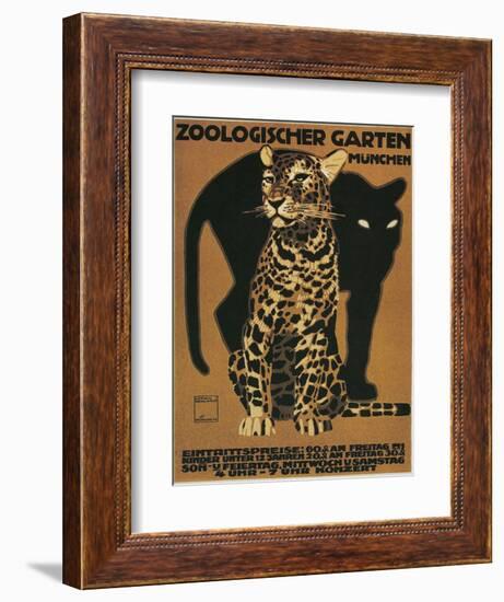 Leopard and Panther, Munich Zoo-null-Framed Premium Giclee Print