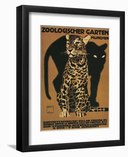 Leopard and Panther, Munich Zoo-null-Framed Art Print