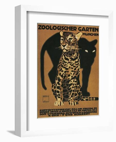 Leopard and Panther, Munich Zoo-null-Framed Art Print