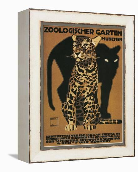 Leopard and Panther, Munich Zoo-null-Framed Stretched Canvas