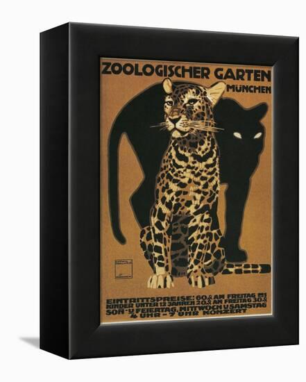 Leopard and Panther, Munich Zoo-null-Framed Stretched Canvas