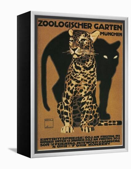 Leopard and Panther, Munich Zoo-null-Framed Stretched Canvas