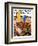 "Leopard and Parrots in Jungle," Saturday Evening Post Cover, September 2, 1933-Paul Bransom-Framed Giclee Print