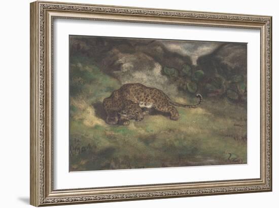 Leopard and Serpent, 1810–75-Antoine Louis Barye-Framed Giclee Print