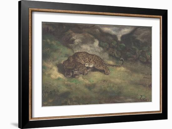 Leopard and Serpent, 1810–75-Antoine Louis Barye-Framed Giclee Print