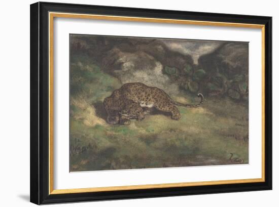 Leopard and Serpent, 1810–75-Antoine Louis Barye-Framed Giclee Print